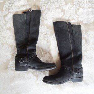 Teva De La Vina Dos Black Leather Waterproof Tall Boots 7